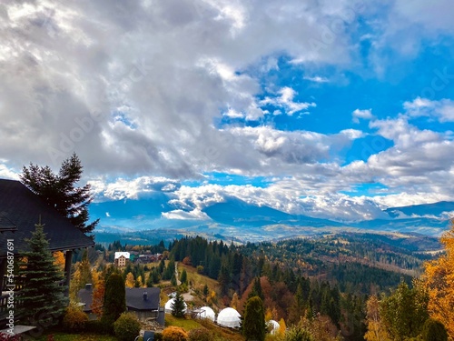 autumn landscape in the mountains with clouds © Ivan