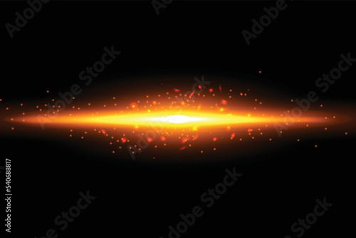 fire flames with sparks on a black background
