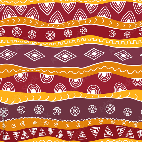 Hand drawn abstract seamless pattern, ethnic background, african style - great for textiles, banners, wallpapers, wrapping - vector design