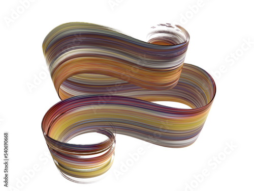 Wallpaper Mural Abstract brush stroke, paint splash, colorful curl, artistic spiral, vivid ribbon. 3d illustration Torontodigital.ca