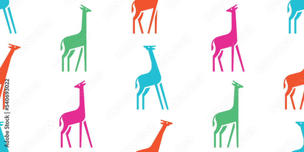 Seamless pattern with Giraffes. isolated on white background