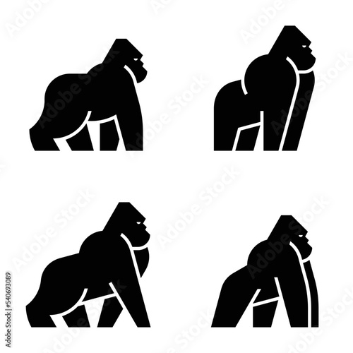 Set of Gorilla, Gorilla Logo. Icon design. Template elements