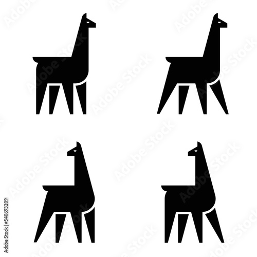 Set of Llama, Llama Logo. Icon design. Template elements