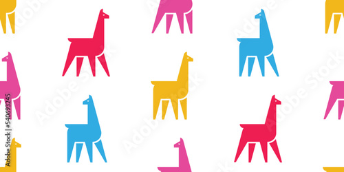Seamless pattern with Llamas. isolated on white background