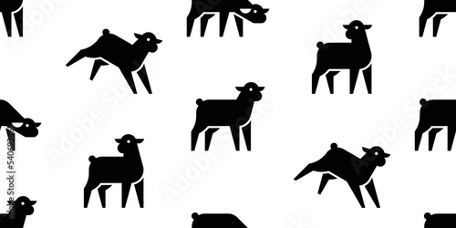 Seamless pattern with Lambs. isolated on white background