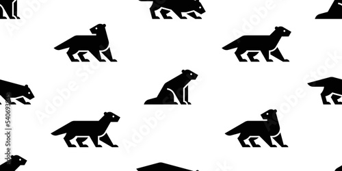 Canvas Print Seamless pattern with Minks. isolated on white background