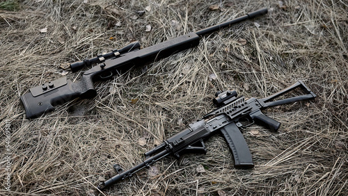 Soldier in camouflage Airsoft 