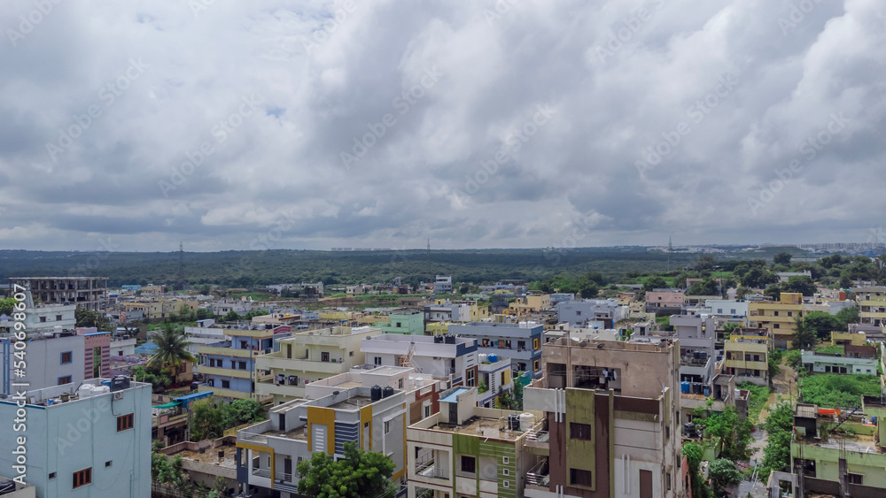 Hyderabad city drone view, Telangana, INDIA. 