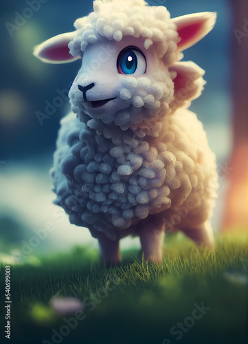 Close up of cute baby sheep. photo