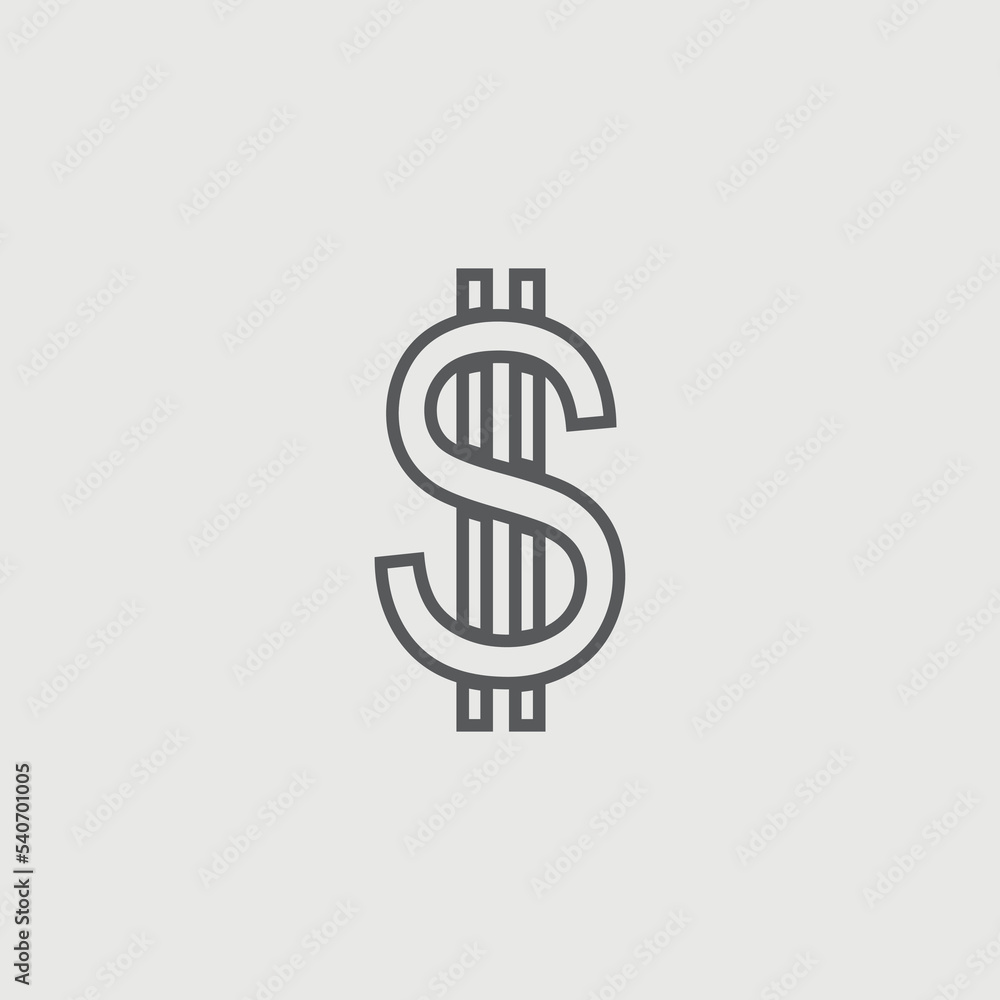 Dollars vector icon illustration sign Dollars vector icon illustration sign