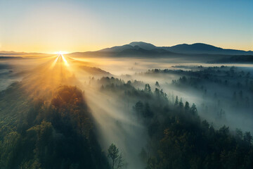 sunrise in the mountains