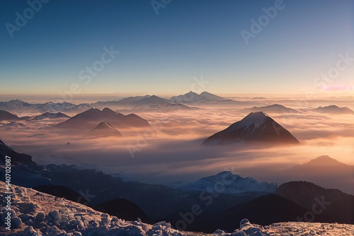 sunset in the mountains