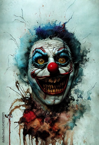 Fototapeta Evil horror clown portrait