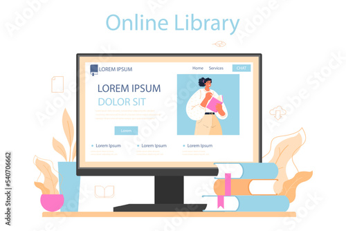Librarian online service or platform. Library staff cataloging and sorting