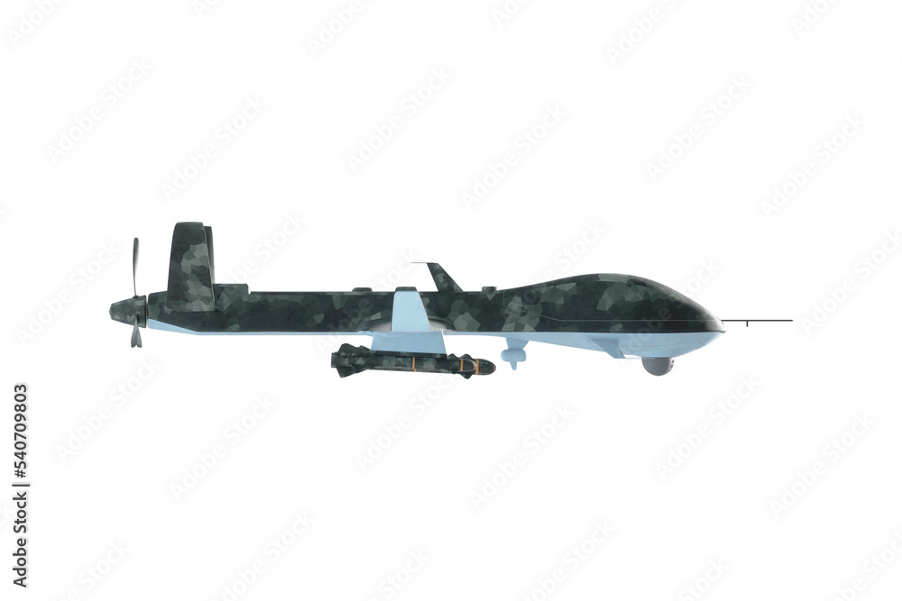 UAV military combat drone isolated on white background. Modern aircraft of the army, army of the future, reconnaissance, military drone. 3D illustration, 3D render. UAV military combat drone isolated on white background. Modern aircraft of the army, army of the future, reconnaissance, military drone. 3D illustration, 3D render.