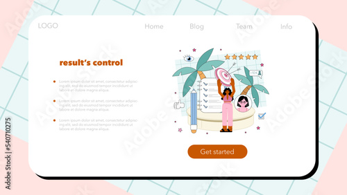Marketer web banner or landing page. Product launching