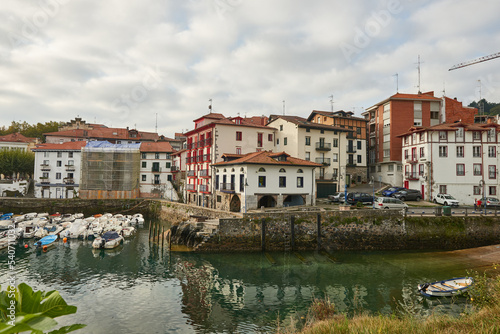 View of the marina of Mundaka, Biosphere Reserve Urdaibai, Biscay, Basque Country, Spain.