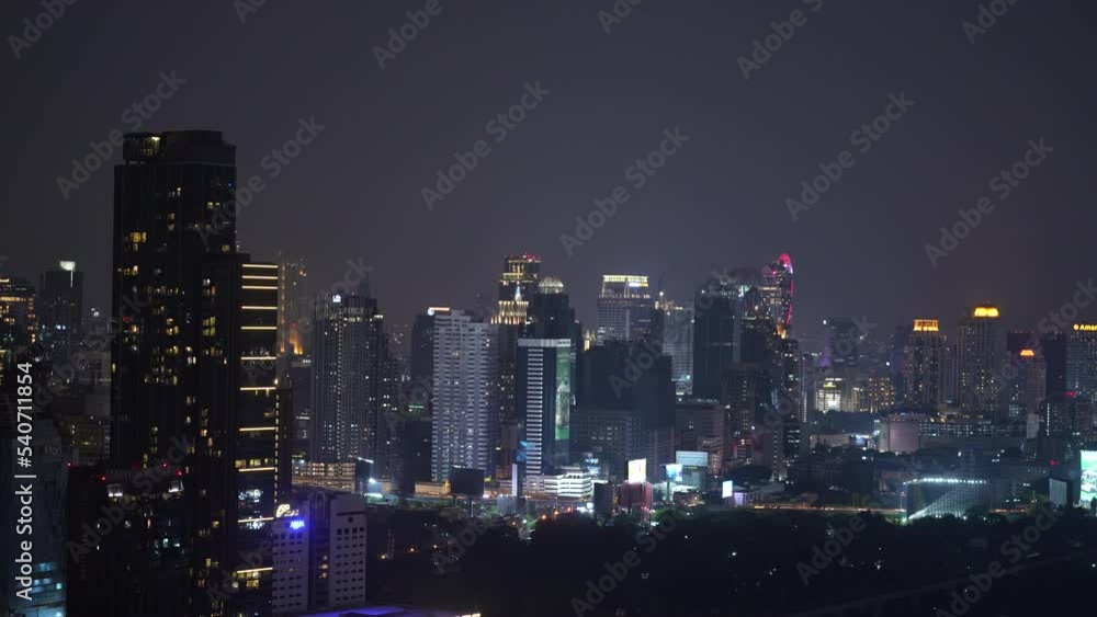 Bangkok Thailand - October 24, 2022, cityscape with skyscrapers night lights. urban life for creative concept. horizontal 4k height resolutions 2160 x 3840 Bangkok Thailand - October 24, 2022, cityscape with skyscrapers night lights. urban life for creative concept. horizontal 4k height resolutions 2160 x 3840