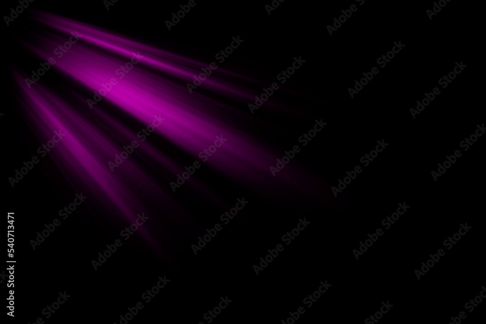 bright colored beam on a black background