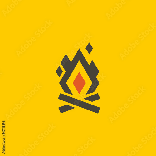 bon fire logo consept vector graphic