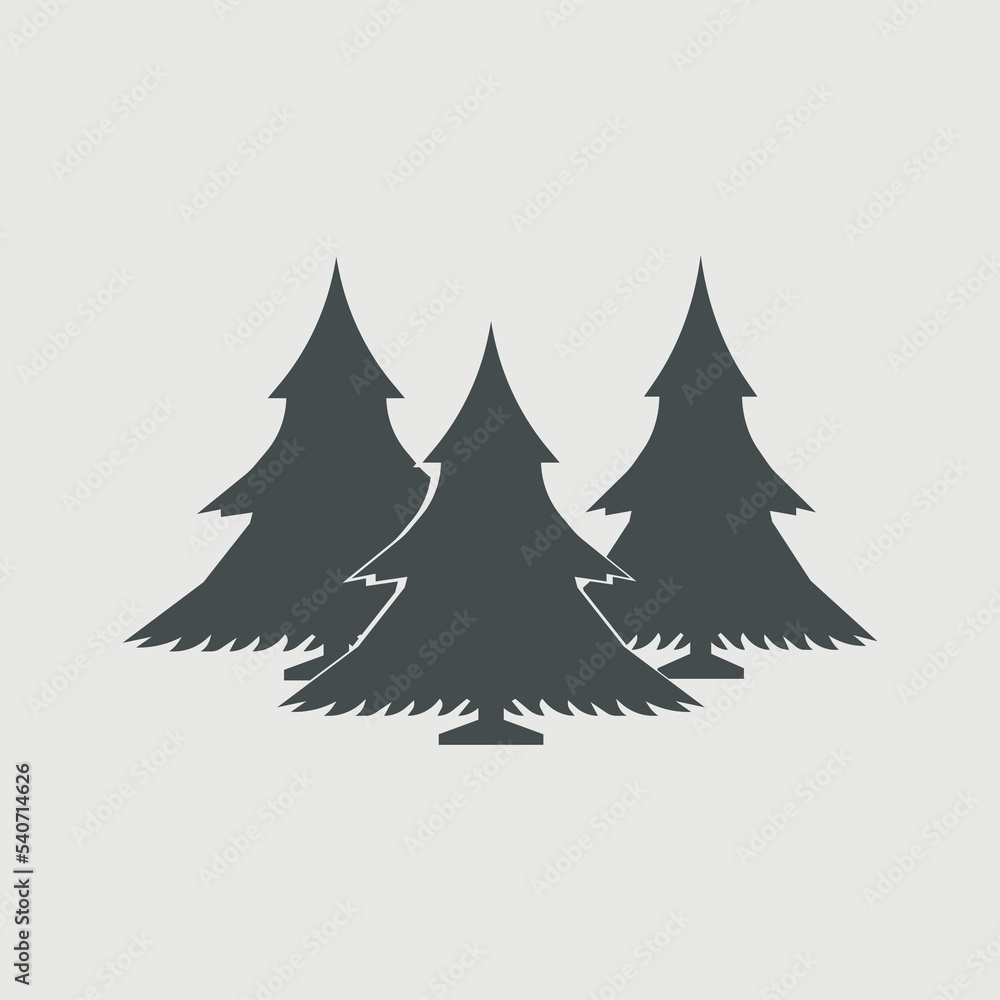 Obraz premium Christmas tree vector icon illustration sign