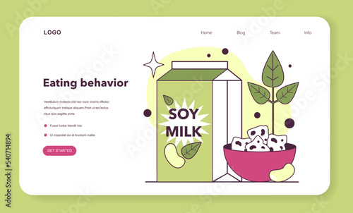 Soy food products. Soybeans milk and tofu. Vegetarian meal,