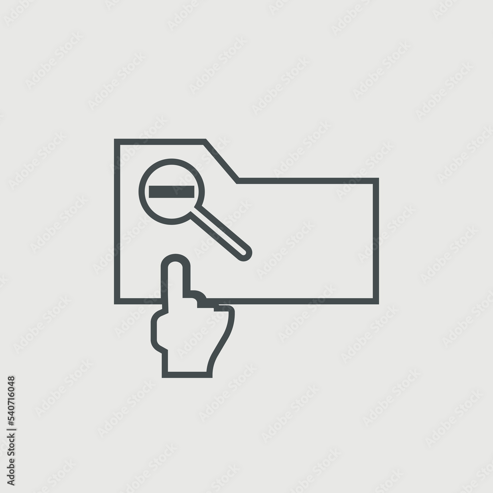 Folder search vector icon illustration sign Folder search vector icon illustration sign