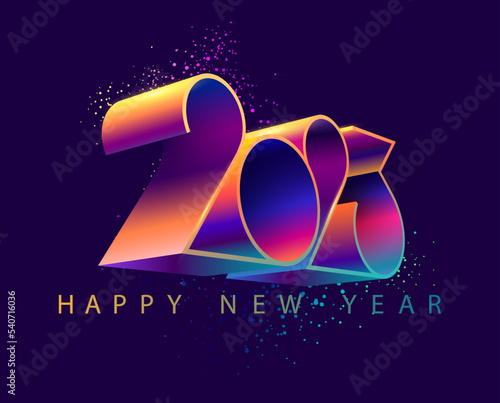 New year 2023. Colorful lettering design.