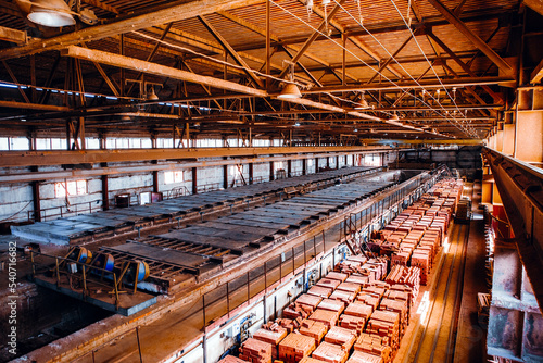 Bild auf Leinwand Brickworks. Production workshop inside. Manufacturing facility