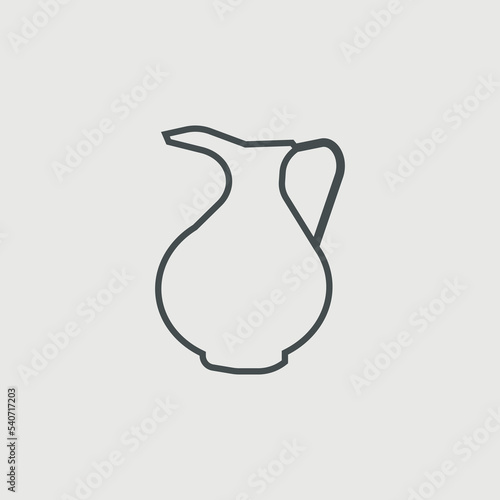 Milk pitcher vector icon illustration sign