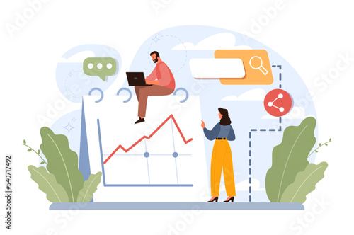 Project tracking concept. Successful business project planning