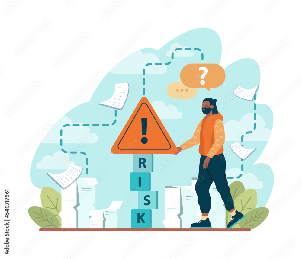 Business or financial risk concept. Challenge, danger or difficulty Business or financial risk concept. Challenge, danger or difficulty