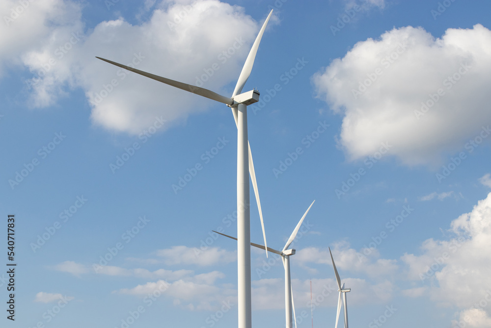 Wind turbine generate electricity with blue sky.. Wind turbine generate electricity with blue sky..