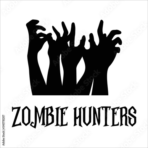 Fotografie, Obraz zombie hunters fashionable typography illustration