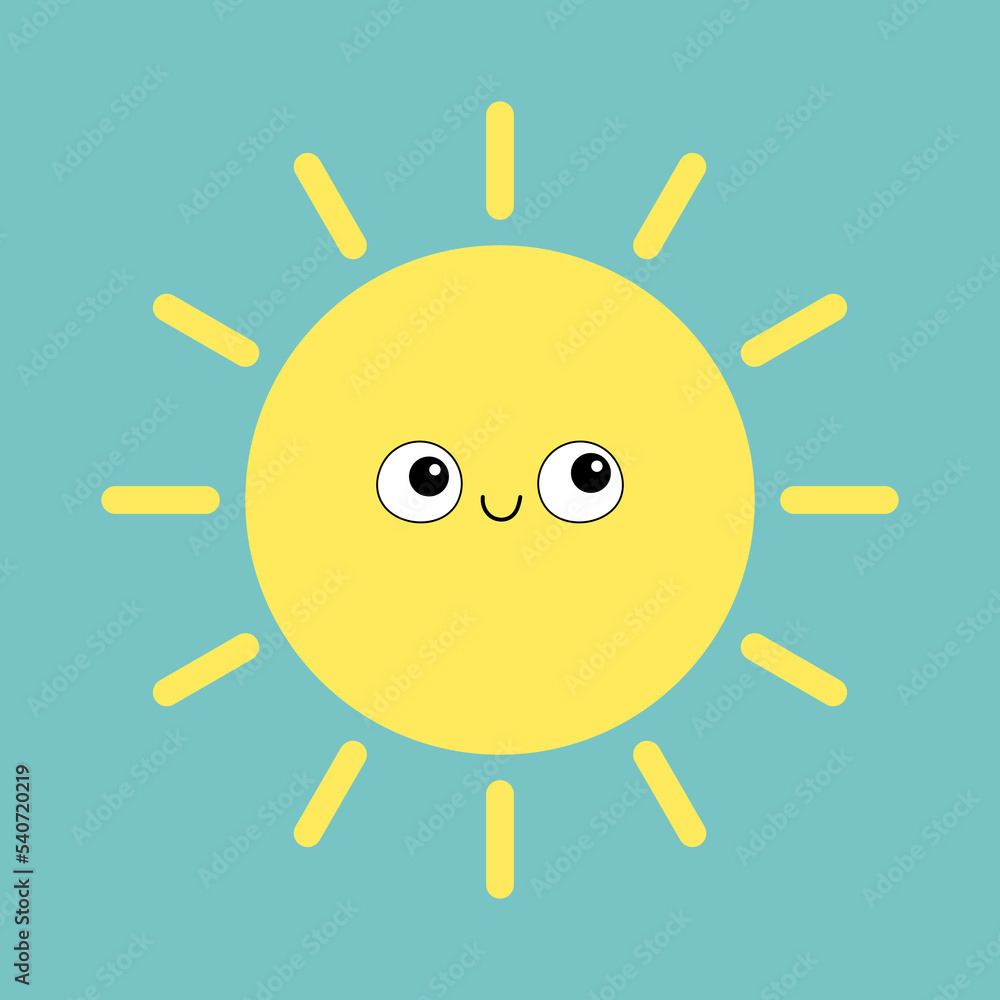 Sun shining icon. Cute cartoon funny smiling character. Kawaii face with happy emotion. Hello summer. Baby collection. Flat design. White background. Isolated. Sun shining icon. Cute cartoon funny smiling character. Kawaii face with happy emotion. Hello summer. Baby collection. Flat design. White background. Isolated.