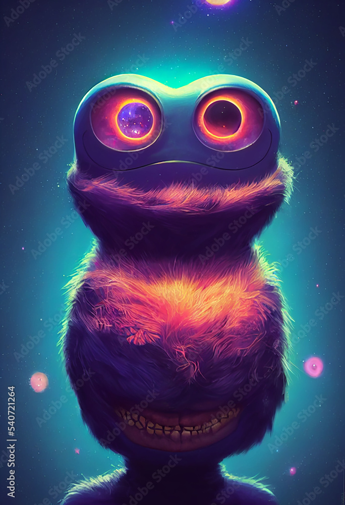 cartoon alien in space Stock Illustration | Adobe Stock