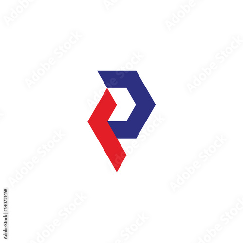 letter rp arrow colorful geometric logo vector photo