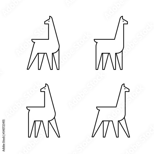 Set of Llama, Llama Logo. Icon design. Template elements
