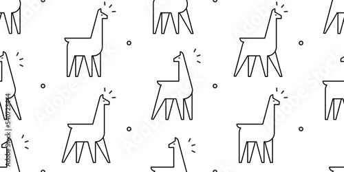 Seamless pattern with Llamas. isolated on white background