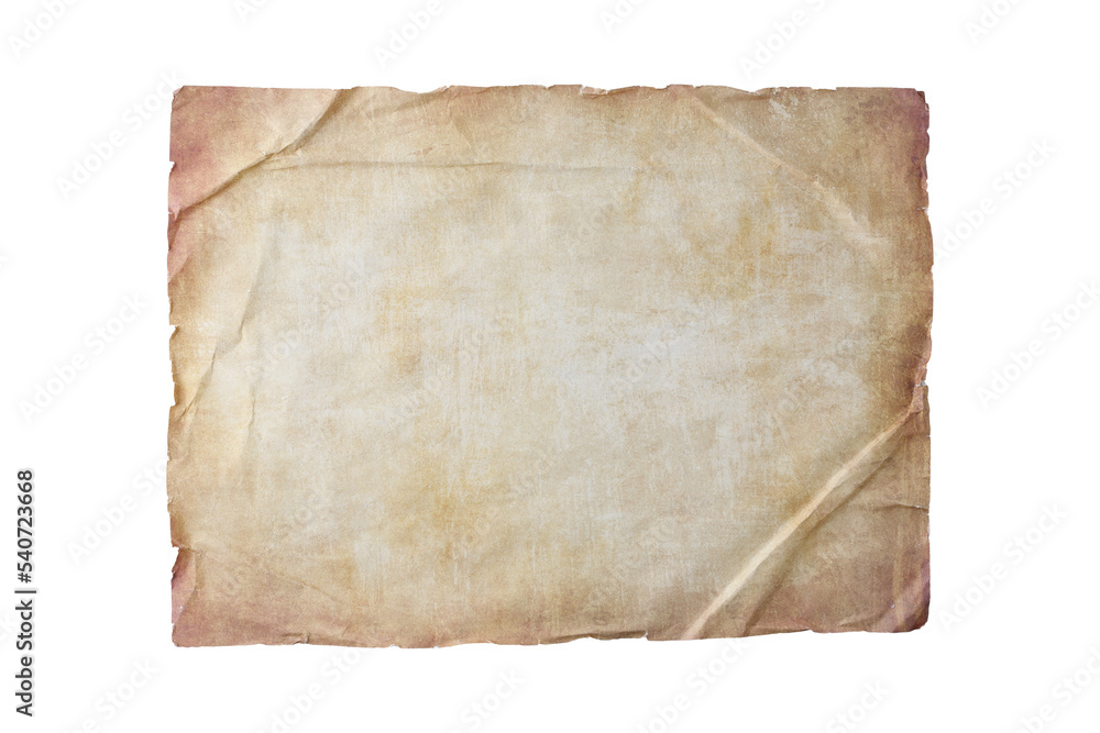 Blank crumpled grunge paper sheet isolated on white Blank crumpled grunge paper sheet isolated on white