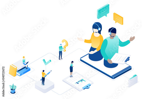 Technical support - modern isometric illustration