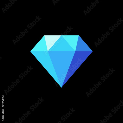 Diamond vector icon colored on black background