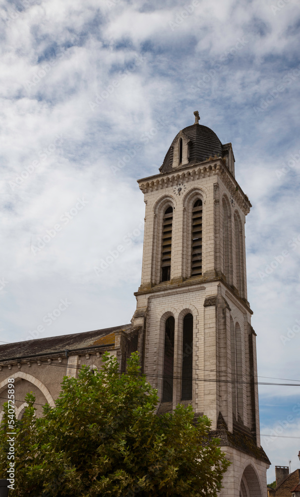 the tower of the church of montignac in france