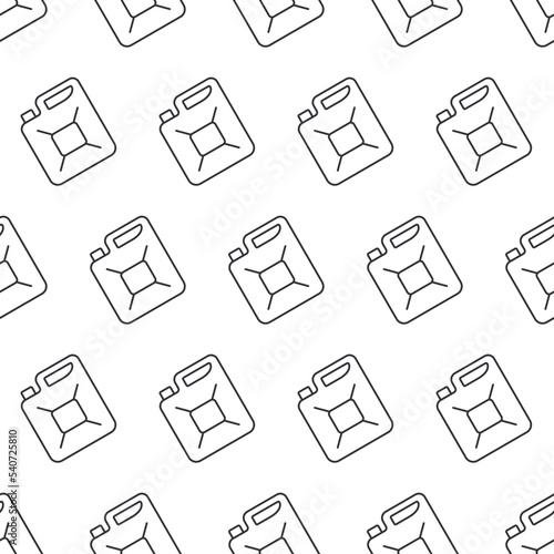 Seamless line pattern of canister of gasoline. Petrol simple modern pattern.