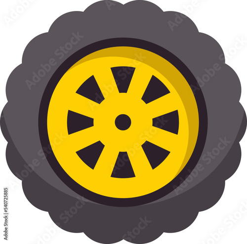 Off-road car wheel flat icon