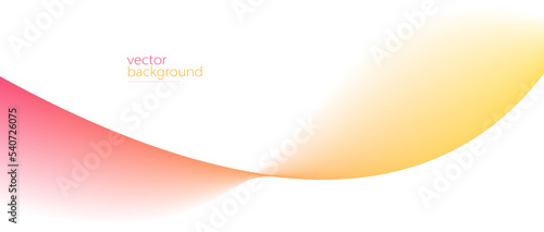 Curve shape flow vector abstract background in red and yellow gradient, motion art,