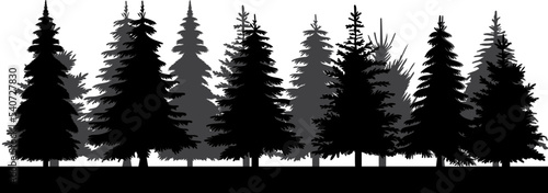 forest black silhouette design isolated vector