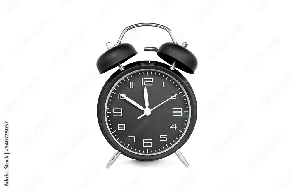 black alarm clock isolated on white background black alarm clock isolated on white background