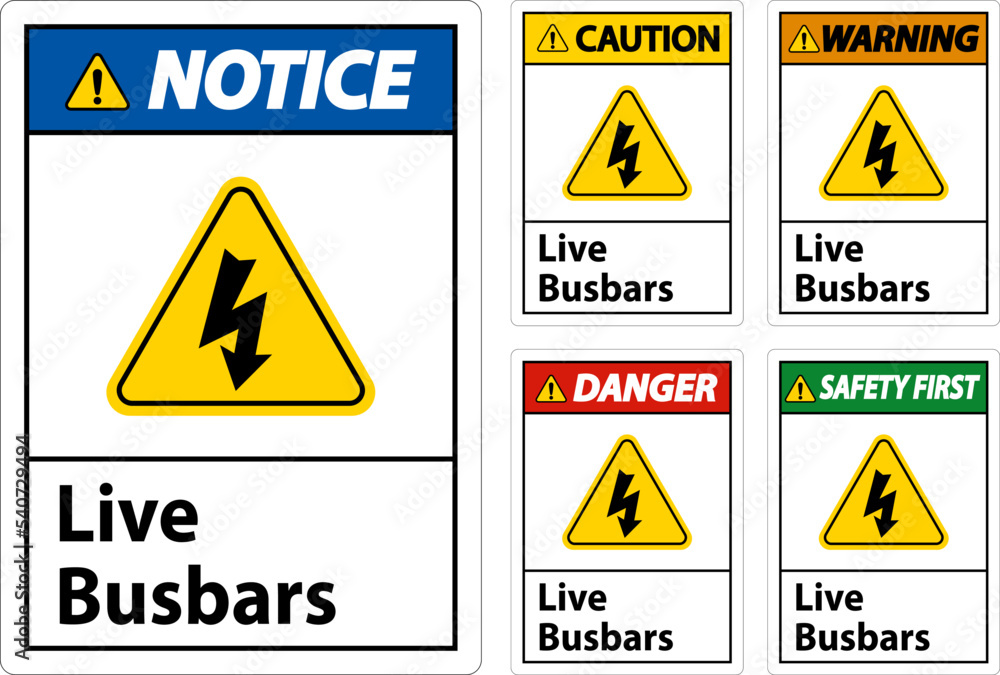 Symbol Live Busbars Sign On White Background Symbol Live Busbars Sign On White Background