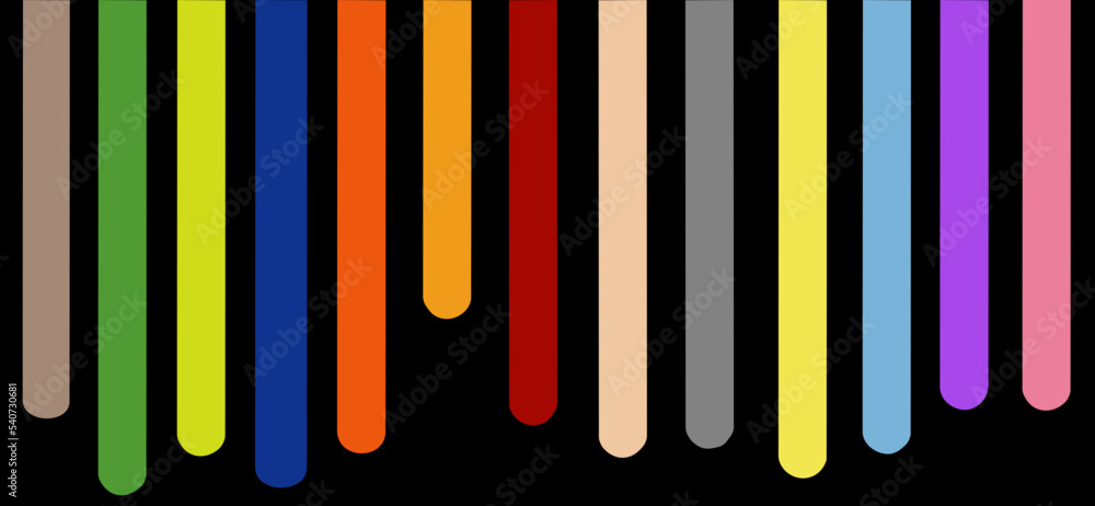 Obraz premium Colorful stripes with black background
